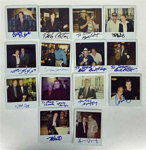 TV Announcer/Host Legends Lot of Fourteen (14) Signed Polaroid Photographs w/ Clark, Sugar, Springer & Others! (Beckett/BAS Guaranteed)