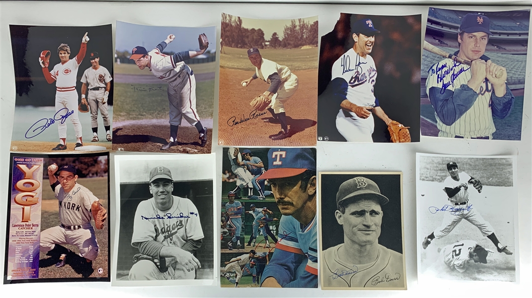 MLB Greats Lot of Ten (10) Signed 8" x 10" Photographs/Images w/ Martin, Berra, Seaver & Others! (Beckett/BAS Guaranteed)