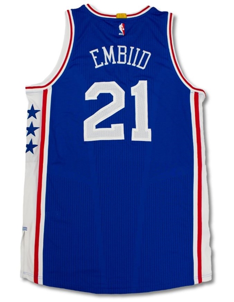 Joel Embiid 1-16-17 Game Used Philadelphia 76ers Rookie Jersey (Fanatics & RGU)