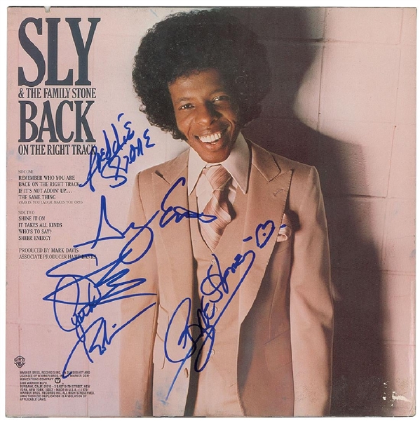 Sly and The Family Stone Group Signed "Back on The Right Track" Album (John Brennan Collection)(Beckett/BAS Guaranteed)