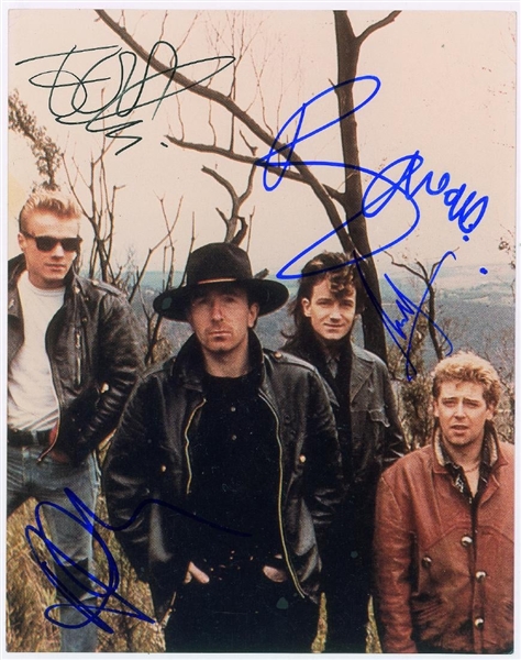U2 Impressive Group Signed 8" x 10" Color Photograph (John Brennan Collection)(Beckett/BAS Guaranteed)