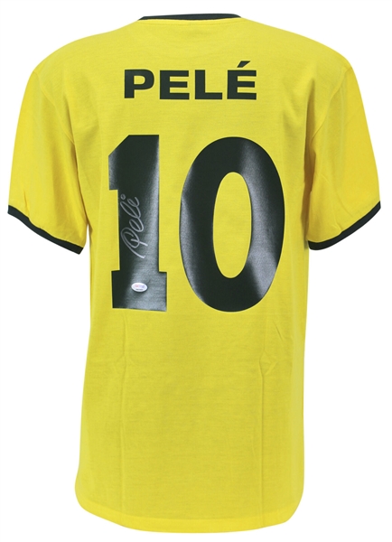 Pele Signed Brazil Soccer Jersey (PSA/DNA ITP COA)