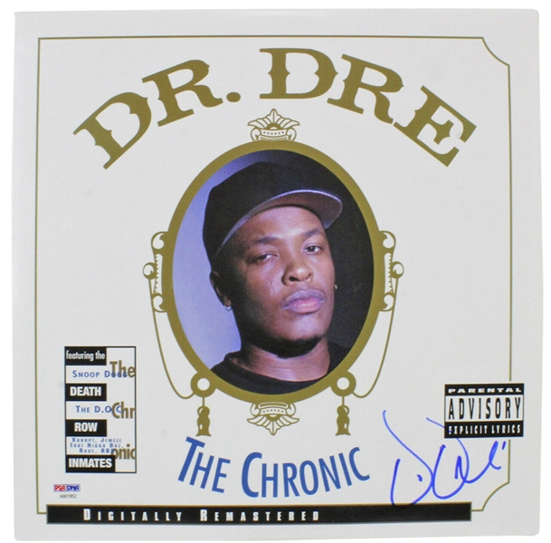 Dr. Dre Signed "The Chronic" Album Cover (PSA/DNA)