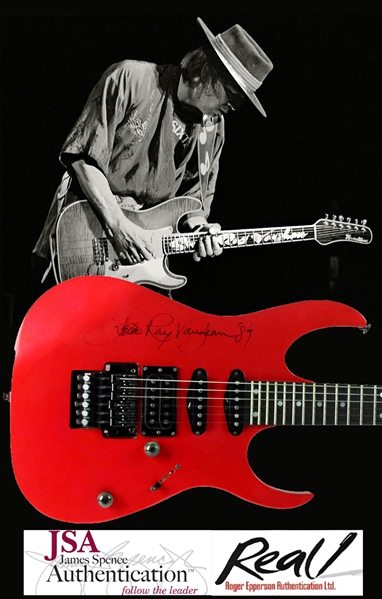 Rock N Rolls Ultimate Rarity: Guitar Legend Stevie Ray Vaughan Signed Ibanez Guitar (Roger Epperson/REAL & JSA)