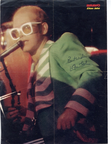 Elton John Vintage Signed 8" x 10.5" Bravo Magazine Photograph - One of the Earliest We Have Handled! (JSA)