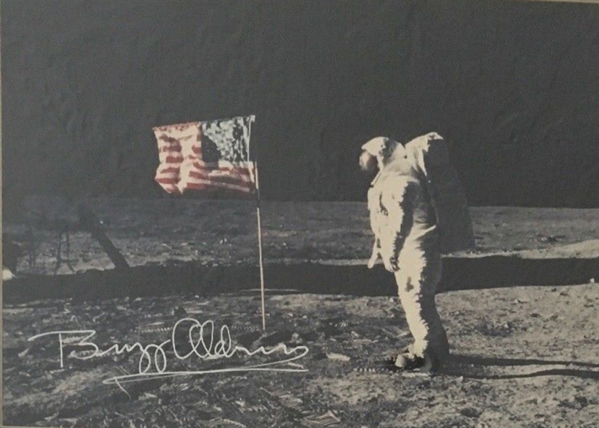 Apollo 11: Buzz Aldrin Signed 8" x 10" Moon Photograph (Beckett/BAS Guaranteed)