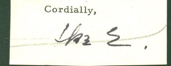 President Dwight D. Eisenhower Signed 1" x 2.5" Letter Clipping (Beckett/BAS Guaranteed)