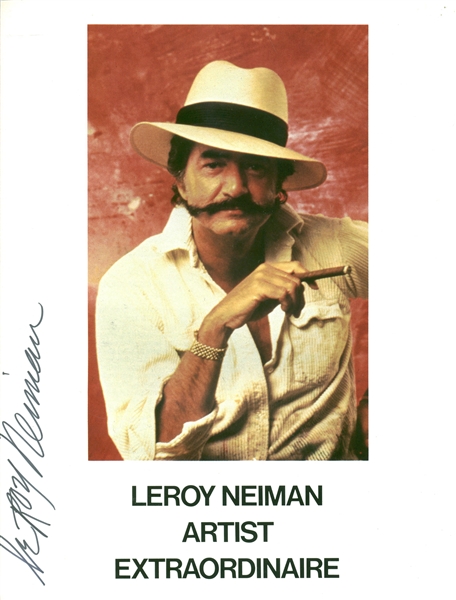 LeRoy Neiman (Lot of Two) Signed 8" x 10" and 3" x 5" Items (Beckett/BAS Guaranteed)
