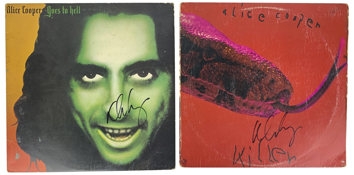 Alice Cooper (Lot of Two) Signed Albums (Beckett/BAS Guaranteed)