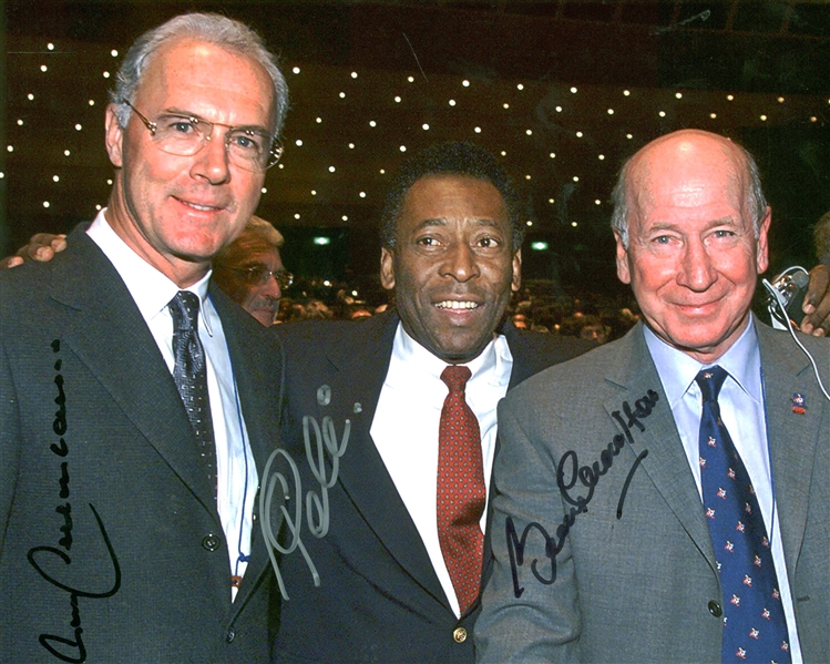 Soccer Stars (Lot of Three) Signed 8" x 10" Photographs w/ Pele & Others! (Beckett/BAS Guaranteed)