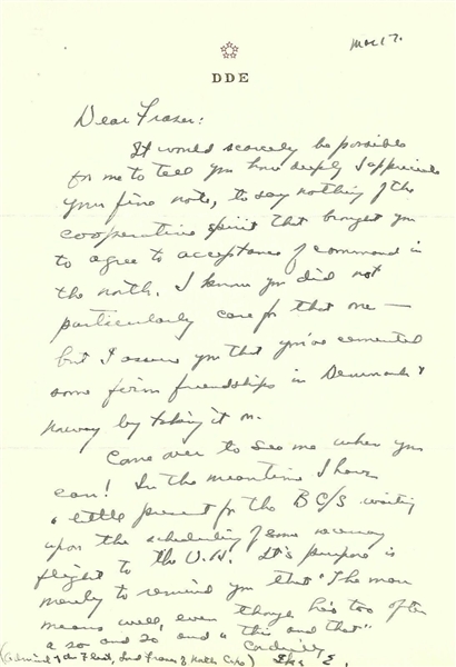 President Dwight D. Eisenhower Hand Written Letter, One of a Handful Known to Exist! (PSA/DNA)