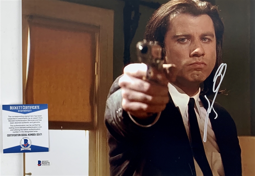 John Travolta Signed 11" x 14" Color Photo from "Pulp Fiction" (Beckett/BAS COA)