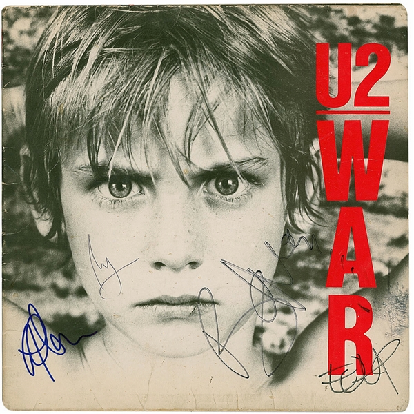 U2 Group Signed "War" Album w/ All Four Members (JSA)