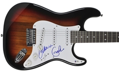 The Yardbirds Guitarists: Eric Clapton & Jeff Beck Rare Dual-Signed Stratocaster-Style Guitar (Beckett/BAS)