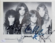Metallica ULTRA-RARE Signed & Framed 8 x 10 B&W Promotional Photo with Cliff Burton! (JSA)