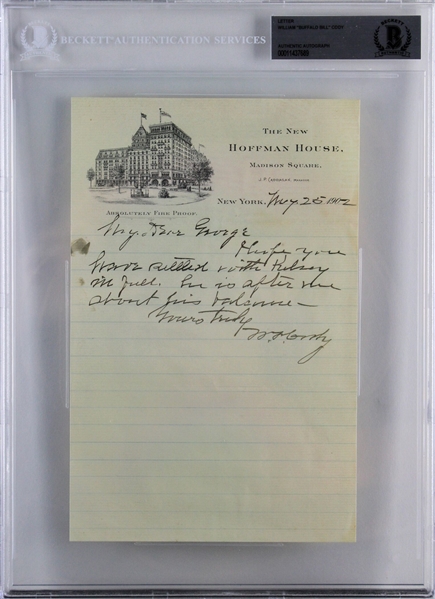 William "Buffalo Bill" Cody Rare Handwritten & Signed Letter (Beckett/BAS Encapsulated)