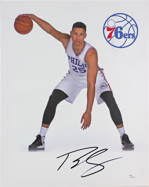 76ers: Ben Simmons Signed 16" x 20" Stretched Canvas (JSA)