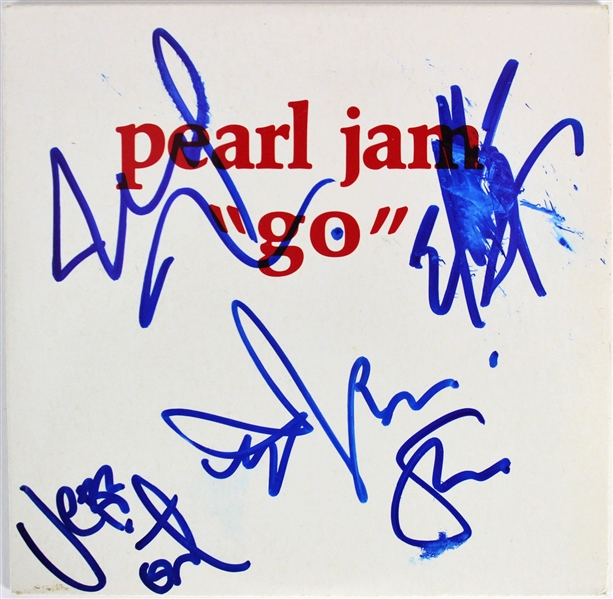 Pearl Jam Rare Group Signed "Go" Promotional CD Cover w/ 5 Signatures (BAS/Beckett)