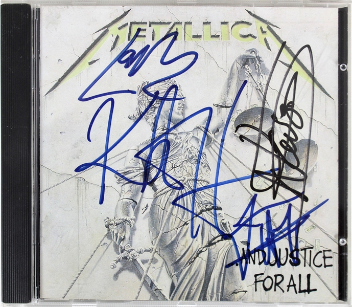 Metallica Group Signed "And Justice For All" CD Cover (4 Sigs)(Beckett/BAS)