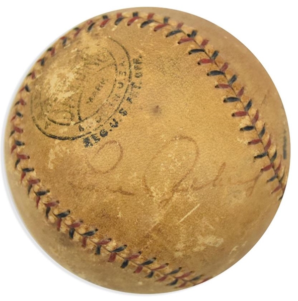 Lou Gehrig Single Signed Game Used ONL Baseball c. 1926-33 (JSA)