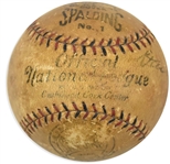 Lou Gehrig Single Signed Game Used ONL Baseball c. 1926-33 (JSA)