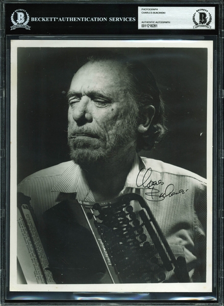Charles Bukowski Signed 8" x 10" B&W Photograph (Beckett/BAS Encapsulated)