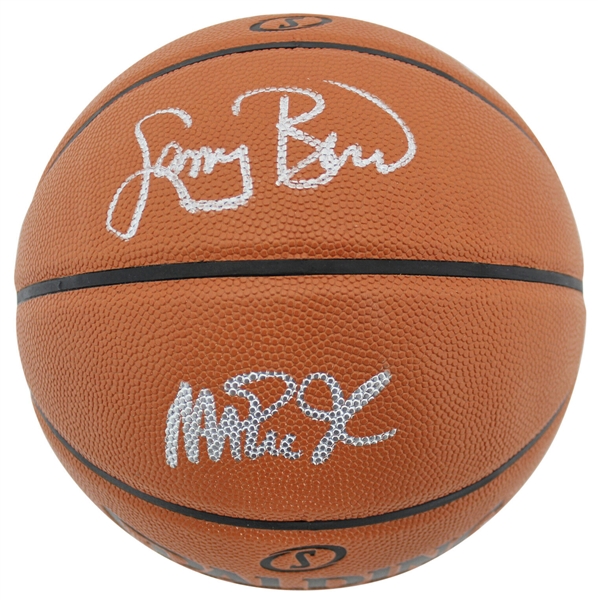 Magic Johnson & Larry Bird Dual-Signed Spalding NBA Game Model Basketball (Beckett/BAS)
