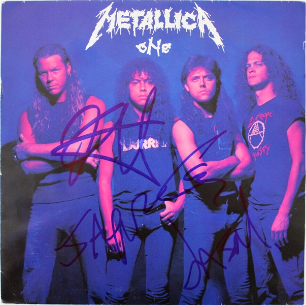 Metallica Group Signed "One" 45 RPM Record Album (Beckett/BAS)