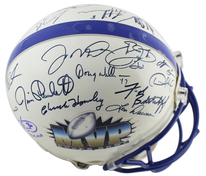 Super Bowl MVPs Multi Signed PROLINE Helmet w/24 Sigs incl. Starr, Montana, Aikman & Bradshaw (JSA)