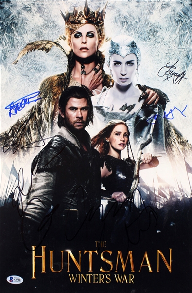 The Huntsman: Winters War Cast Signed Photograph w/ Hemsworth, Chastain, Theron, Blunt + 3 (Beckett/BAS)