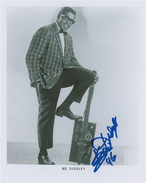Bo Diddley Signed 8" x 10" Black & White Photograph (John Brennan Collection)(Beckett/BAS Guaranteed)