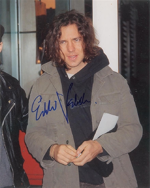 Pearl Jam: Eddie Vedder Signed 8" x 10" Color Photo (John Brennan Collection)(Beckett/BAS Guaranteed)