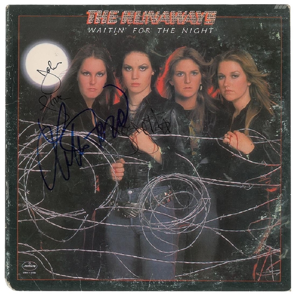 The Runaways Group Signed "Waitin For The Night" Record Album (John Brennan Collection)(Beckett/BAS Guaranteed)