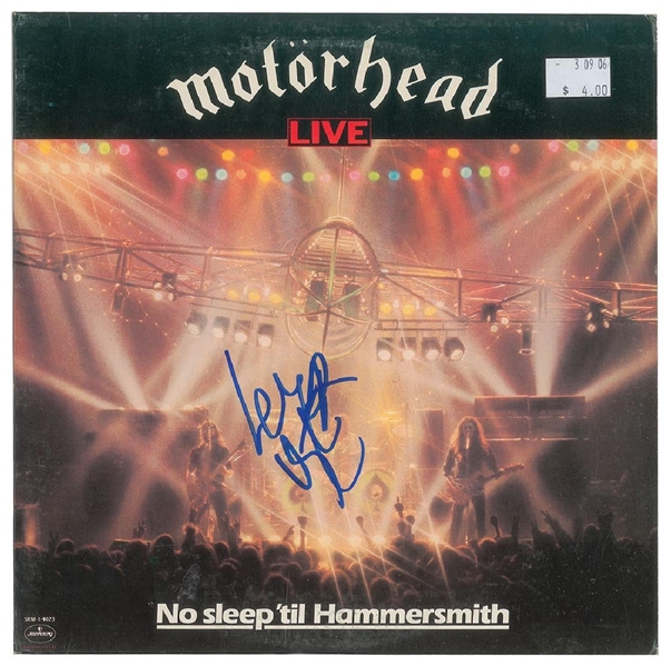 Motorhead: Lemmy Kilmister Signed "Live: No Sleep Til Hammersmith" Record Album (John Brennan Collection)(Beckett/BAS Guaranteed)