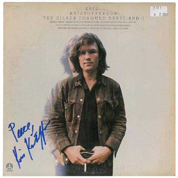 Kris Kristofferson Signed "The Silver Tongued Devil" Record Album (John Brennan Collection)(Beckett/BAS Guaranteed)