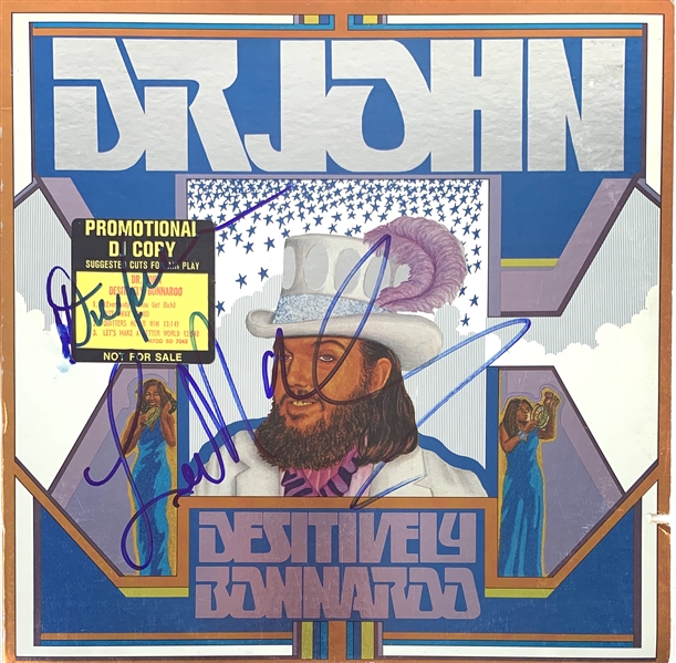 Dr. John & Leo Nocentelli Signed "Desitively Bonnaroo" Record Album Cover (John Brennan Collection)(Beckett/BAS Guaranteed)