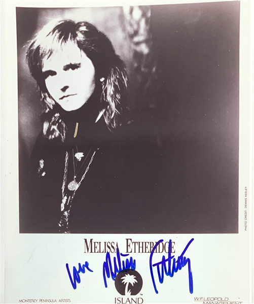 Melissa Etheridge Signed 8" x 10" Island Records Promo Photo (John Brennan Collection)(Beckett/BAS Guaranteed)