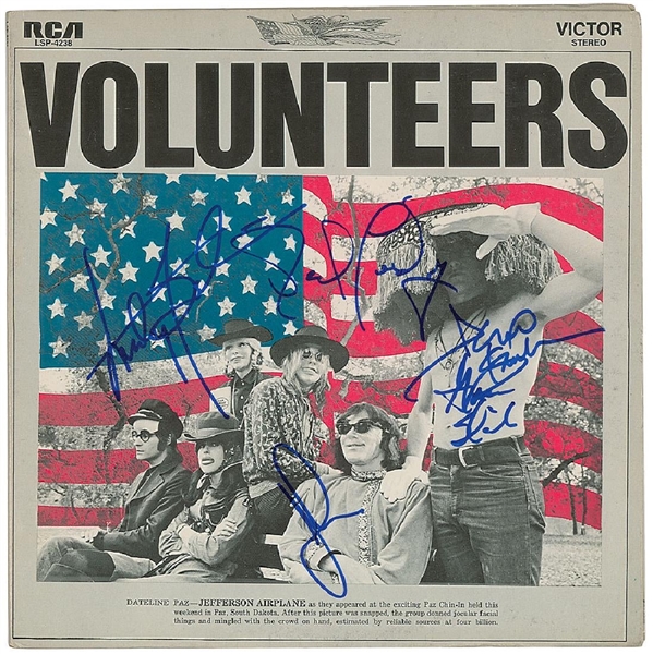 Jefferson Airplane Group Signed "Volunteers" Record Album (John Brennan Collection)(Beckett/BAS Guaranteed)