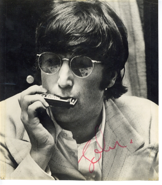 The Beatles: John Lennon Signed 8" x 10" Photograph During 1967 "Sgt. Pepper" Recording Sessions! (Beckett/BAS, Caiazzo & Tracks)