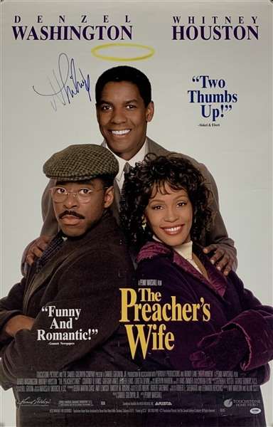 Whitney Houston Signed "The Preachers Wife"  27" x 40" Movie Poster (PSA/DNA)
