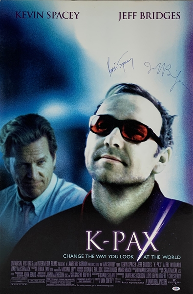 Jeff Bridges and Kevin Spacey Signed "K-Pax" 27" x 40" Movie Poster (PSA/DNA)