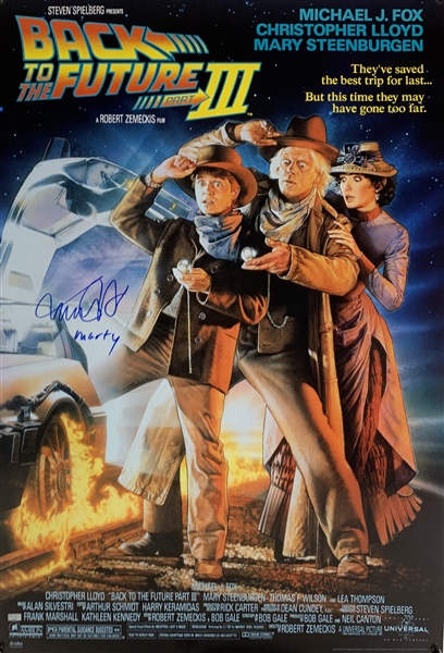 Michael J. Fox Signed "Back to The Future III" 27" x 40" Movie Poster (PSA/DNA)