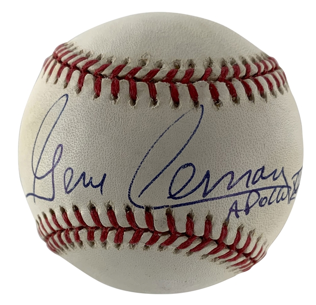 Last Man To The Moon: Gene Cernan Signed OML Baseball (Beckett/BAS Guaranteed)