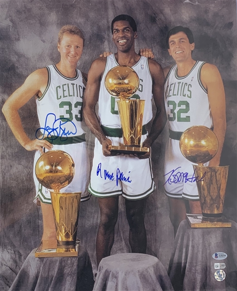 Celtics Legends: Larry Bird, Kevin McHale & Robert Parrish Signed 16" x 20" Photograph (Beckett/BAS)