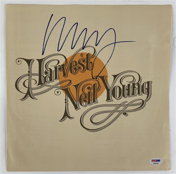 Neil Young Rare Signed Harvest Album Inner Sleeve (PSA/DNA)