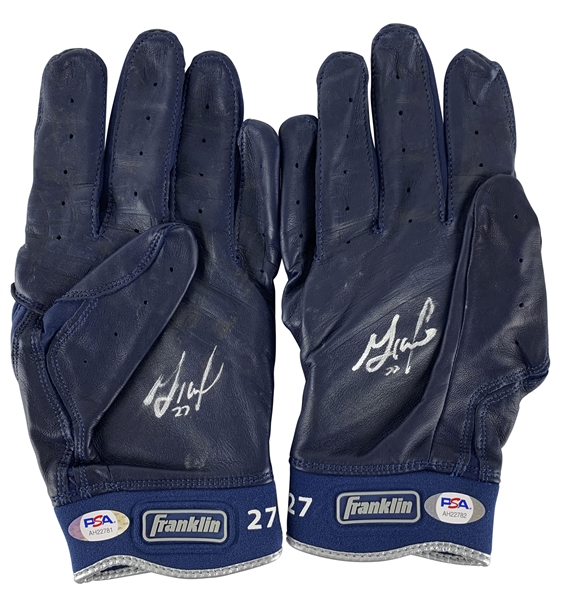 Jose Altuve Game Used/Worn & Signed Franklin Batting Gloves (PSA/DNA & Mears Guaranteed)
