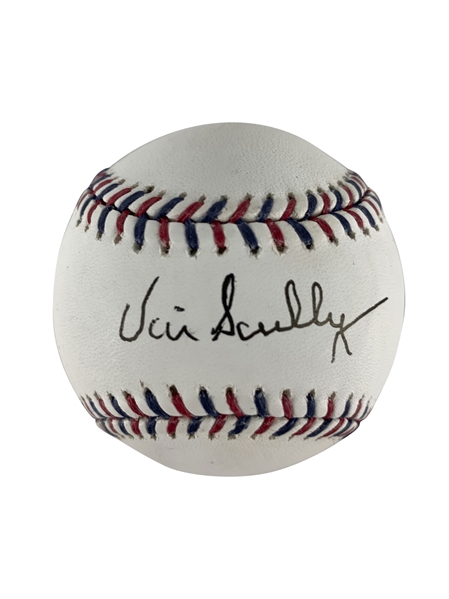 Vin Scully Near-Mint Signed OML Baseball (PSA/DNA)