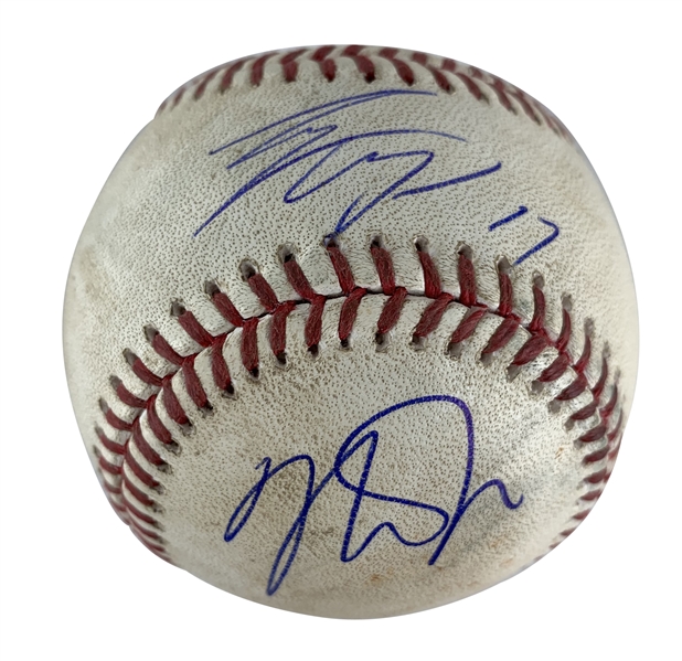 Mike Trout & Shohei Ohtani Dual Signed & Game Used OML Baseball During Dual HR Performances! (PSA/DNA & MLB)