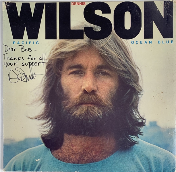 Beach Boys: Dennis Wilson Signed "Pacific Ocean Blue" Album Cover (Epperson/REAL)