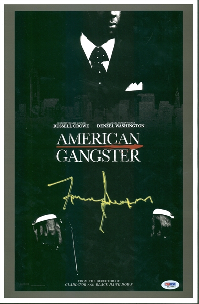 Frank Lucas Signed 11" x 17" Color "American Gangster" Poster (PSA/DNA)
